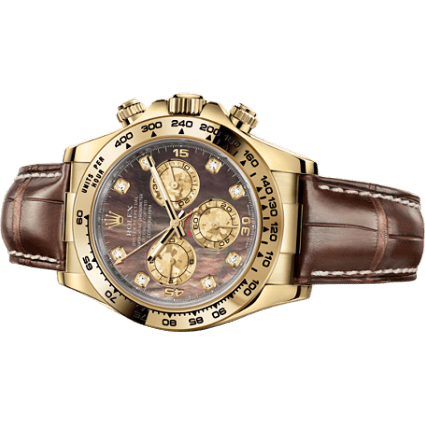 Rolex Cosmograph Daytona Yellow Gold / Black Mother of Pearl / Strap 116518-0073