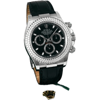 Rolex Daytona White Gold Double Row Strap Black 116589rbr-0001