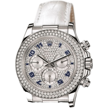 Daytona White Gold Double Row Strap Paved