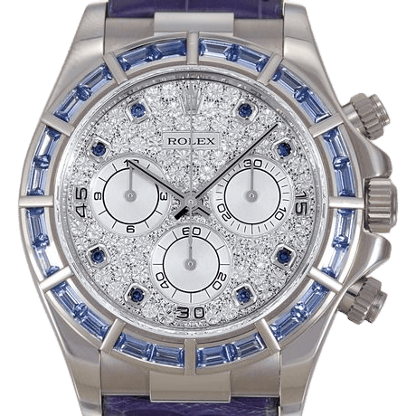 Rolex Daytona White Gold Blue Sapphire Strap Paved 116589saciI-0001