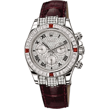 Rolex Daytona White Gold Diamond Ruby Strap 1165994ru-0001