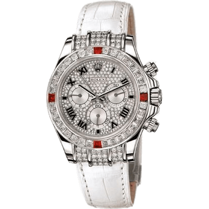 Rolex Daytona White Gold Diamond Ruby Strap 1165994ru-0002