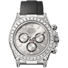 Cosmograph Daytona White Gold - Baguette / Silver - Baguette / Oysterflex