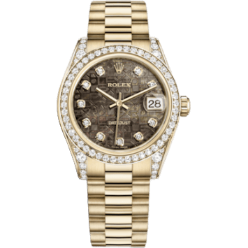 Rolex Datejust 31 Yellow Gold Diamond / President / Black MOP Computer 178158-0018