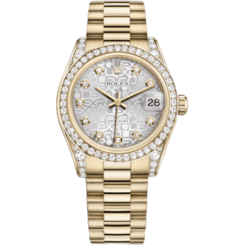 Rolex Datejust 31 Yellow Gold Diamond / President / Silver Computer 178158-0025