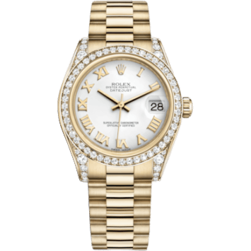 Rolex Datejust 31 Yellow Gold Diamond / President / White Roman 178158-0054