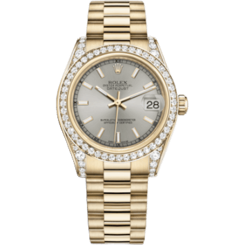 Rolex Datejust 31 Yellow Gold Diamond / President / Silver 178158-0066