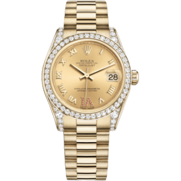 Rolex Datejust 31 Yellow Gold Diamond / President / Champagne Roman 178158-0068