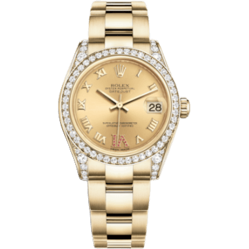 Rolex Datejust 31 Yellow Gold Diamond / Oyster / Champagne Roman 178158-0073