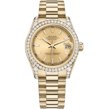 Rolex Datejust 31 Yellow Gold Diamond / President / Champagne 178158-0076
