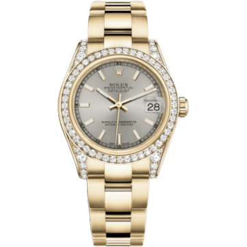 Rolex Datejust 31 Yellow Gold Diamond / Oyster / Silver 178158-0087