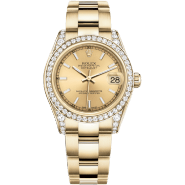 Rolex Datejust 31 Yellow Gold Diamond / Oyster / Champagne 178158-0088