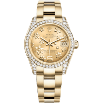 Rolex Datejust 31 Yellow Gold Diamond / President / Champagne Floral 178158-0091