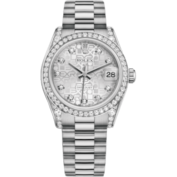 Rolex Datejust 31 White Gold Diamond / President / Silver Computer 178159-0012