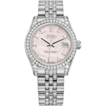 Rolex Datejust 31 White Gold Diamond / Jubilee Diamond / Pink MOP Roman 178159-0014