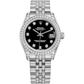 Rolex Datejust 31 White Gold Diamond / Jubilee Diamond / Black Diamond 178159-0037