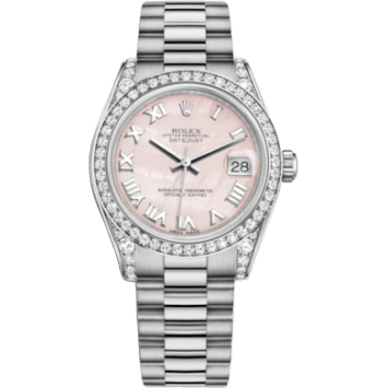 Rolex Datejust 31 White Gold Diamond / President / Pink MOP Roman 178159-0042