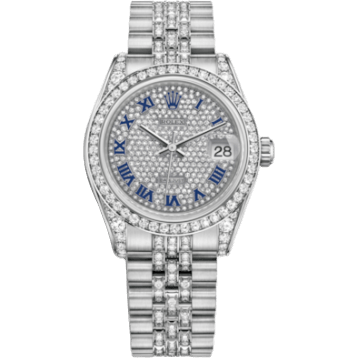 Rolex Datejust 31 White Gold Diamond / Jubilee Diamond / Paved Roman 178159-0044