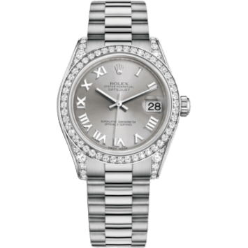 Rolex Datejust 31 White Gold Diamond / President / Rhodium Roman 178159-0048