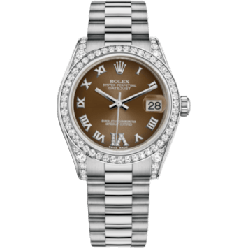 Rolex Datejust 31 White Gold Diamond / President / Bronze Roman 178159-0050