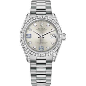Rolex Datejust 31 White Gold Diamond / President / Silver Diamond 178159-0054