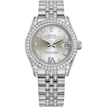Rolex Datejust 31 White Gold Diamond / Jubilee Diamond / Silver Roman 178159-0056
