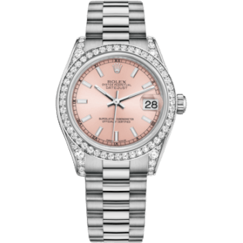 Rolex Datejust 31 White Gold Diamond / President / Pink 178159-0069