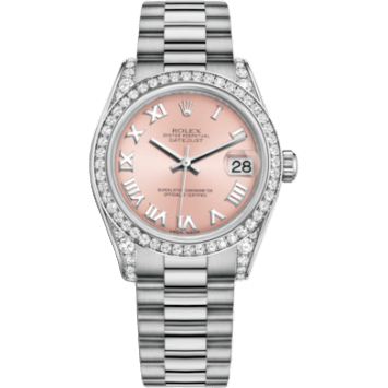 Rolex Datejust 31 White Gold Diamond / President / Pink Roman 178159-0071