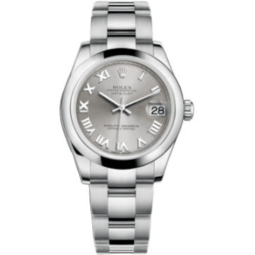 Rolex Datejust 31 Stainless Steel Domed / Oyster / Rhodium Roman 178240-0006