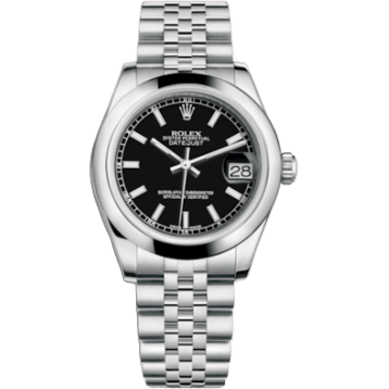 Rolex Datejust 31 Stainless Steel Domed / Jubilee / Black 178240-0016