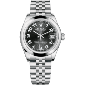 Rolex Datejust 31 Stainless Steel Domed / Jubilee / Black Arabic 178240-0019