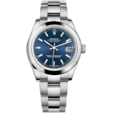 Rolex Datejust 31 Stainless Steel Domed / Oyster / Blue 178240-0023