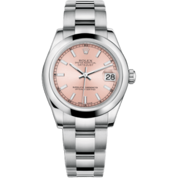 Rolex Datejust 31 Stainless Steel Domed / Pink / Pink 178240-0028