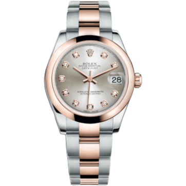 Datejust 31 Rolesor Everose Domed / Oyster / Silver Diamond