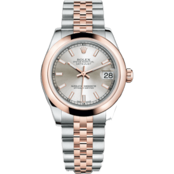 Datejust 31 Rolesor Everose Domed / Jubilee / Silver