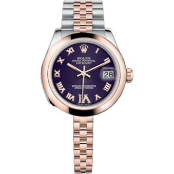 Datejust 31 Rolesor Everose Domed / Jubilee / Purple Roman