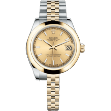 Rolex Datejust 31 Rolesor Yellow Domed / Jubilee / Champagne 178243-0003