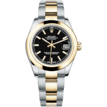 Rolex Datejust 31 Rolesor Yellow Domed / Oyster / Black 178243-0025