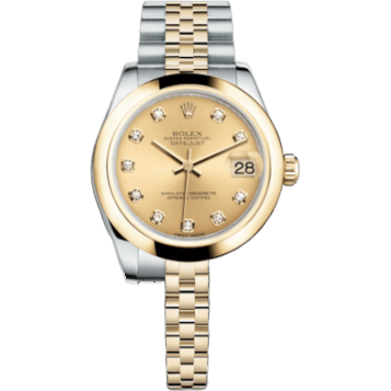Rolex Datejust 31 Rolesor Yellow Domed / Jubilee / Champagne Diamond 178243-0037