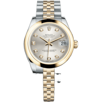 Rolex Datejust 31 Rolesor Yellow Domed / Jubilee / Silver Diamonds 178243-0041