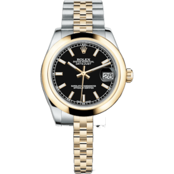 Rolex Datejust 31 Rolesor Yellow Domed / Jubilee / Black 178243-0050