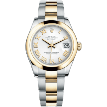 Rolex Datejust 31 Rolesor Yellow Domed / Oyster / White Roman 178243-0066