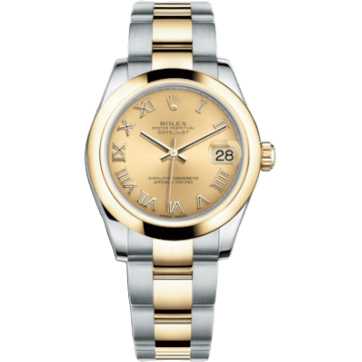 Rolex Datejust 31 Rolesor Yellow Domed / Oyster / Champagne Roman 178243-0072