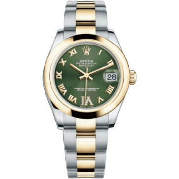 Rolex Datejust 31 Rolesor Yellow Domed / Oyster / Olive Roman 178243-0076