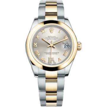 Rolex Datejust 31 Rolesor Yellow Domed / Oyster / Silver Roman 178243-0077