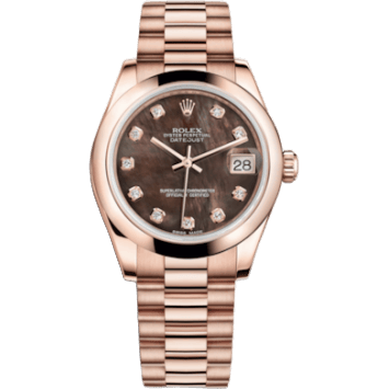 Datejust 31 Everose Domed / President / Black MOP