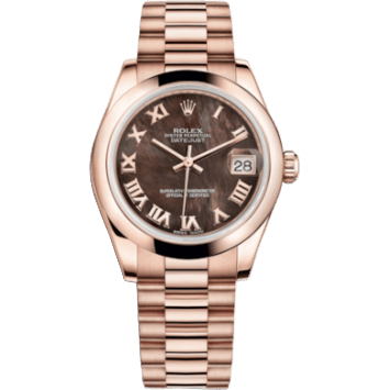 Datejust 31 Everose Domed / President / Brown MOP Roman