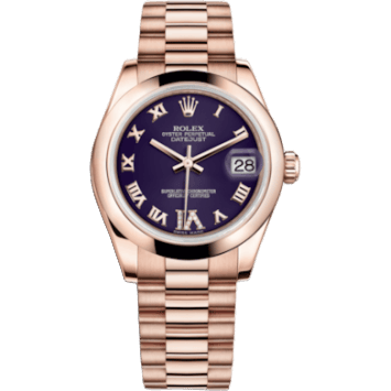 Datejust 31 Everose Domed / President / Purple Roman