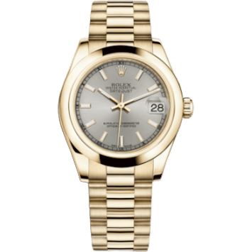 Rolex Datejust 31 Yellow Gold Domed / President / Silver 178248-0029