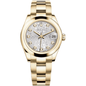 Rolex Datejust 31 Yellow Gold Domed / Oyster / Silver Computer 178248-0038